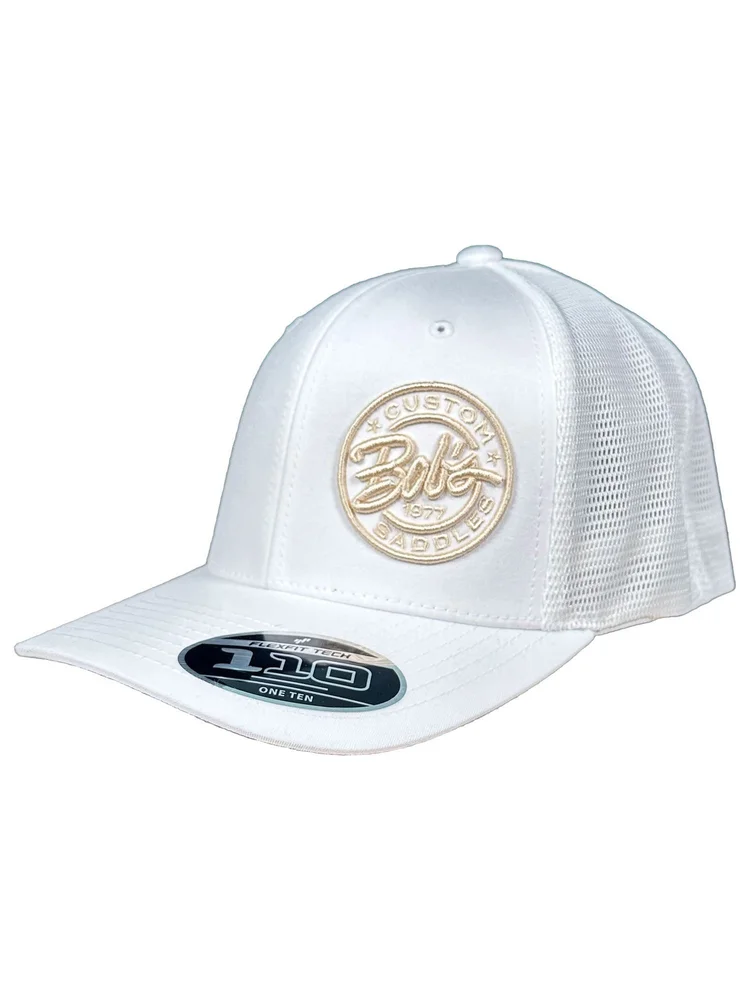 08 - White Cap with Round Cream Logo
