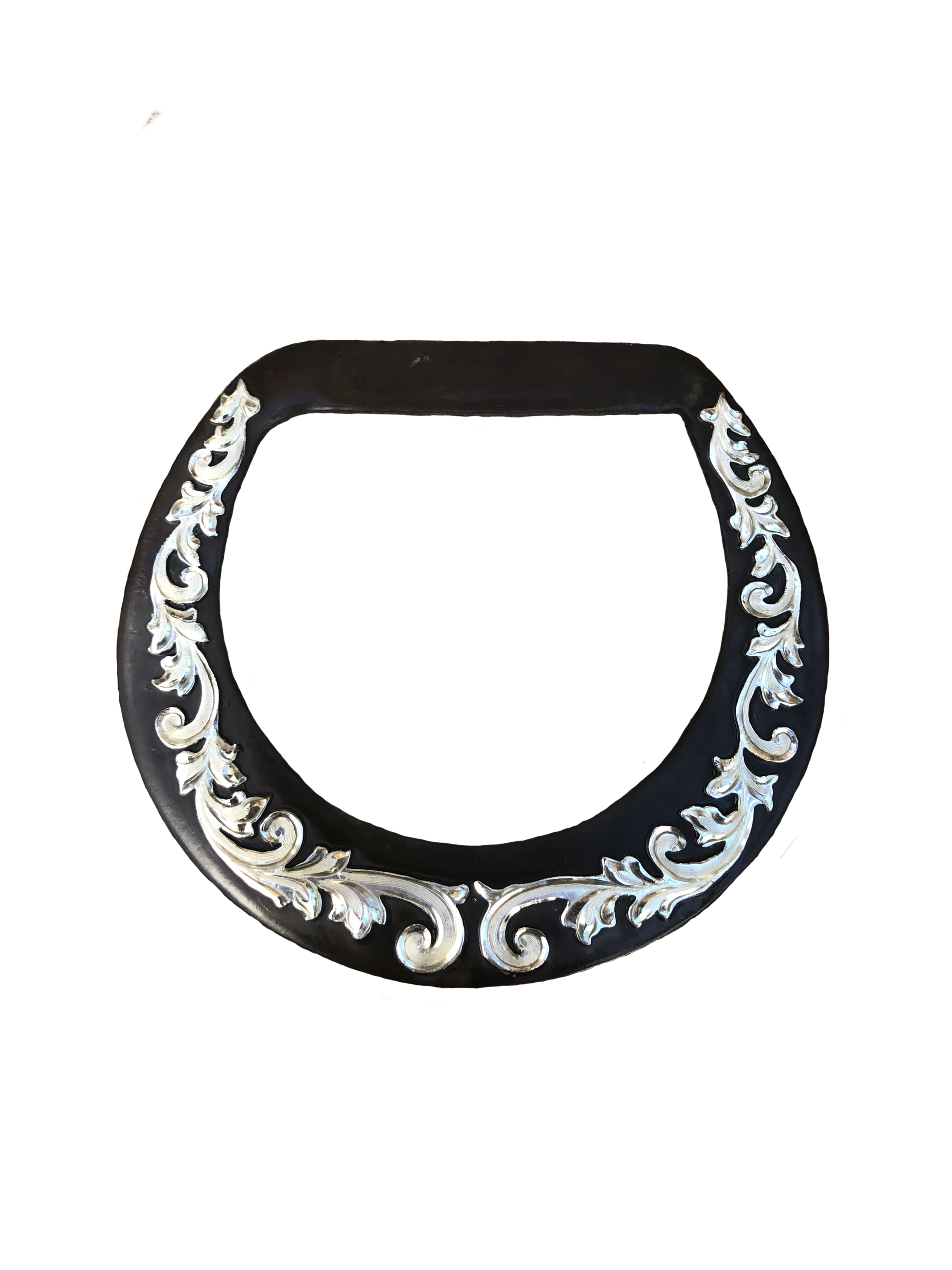 512-1RoundRustIronandSilverRearDee Round Rust Iron and Silver Rear Dee